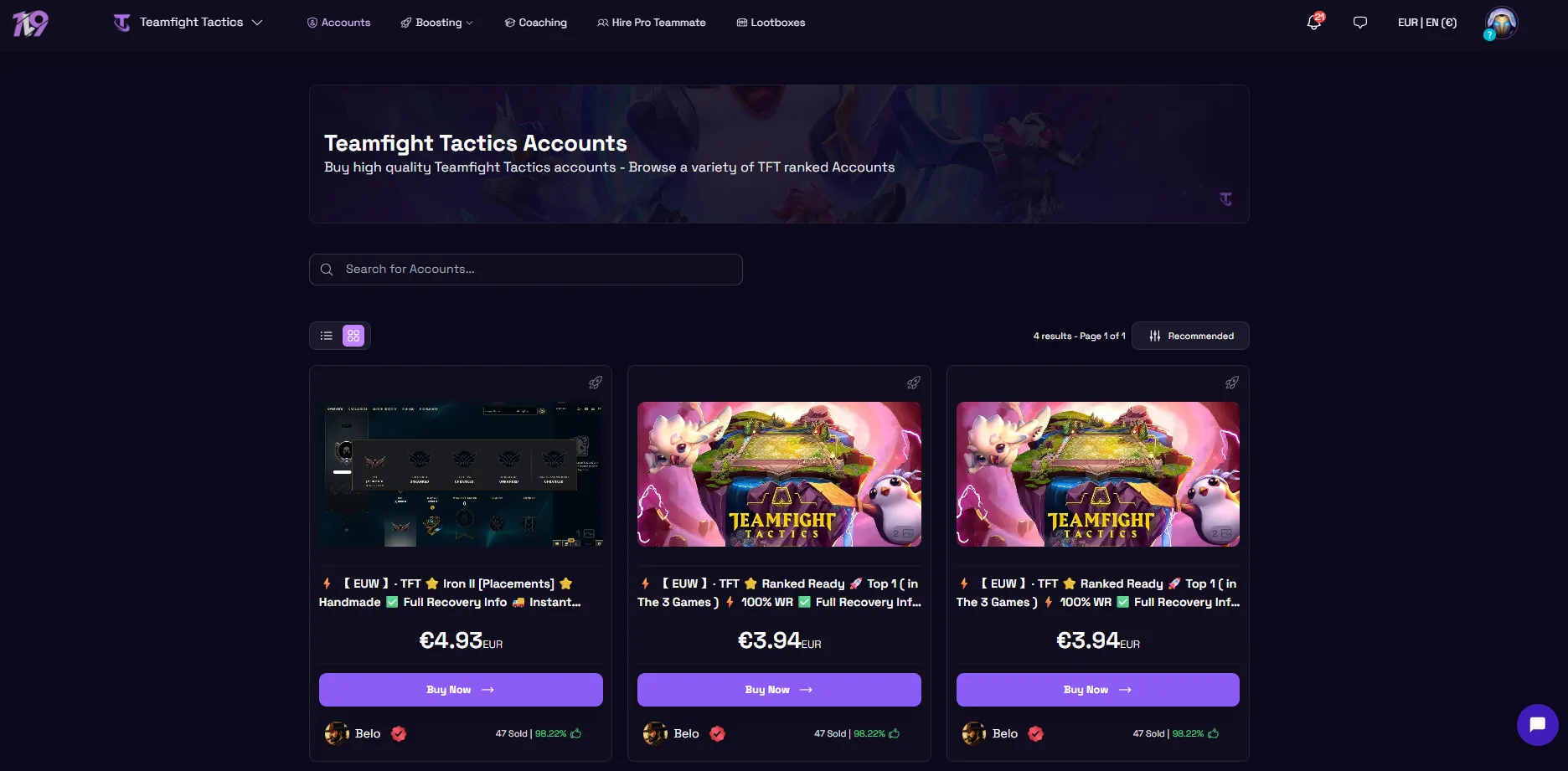 where to sell my tft account